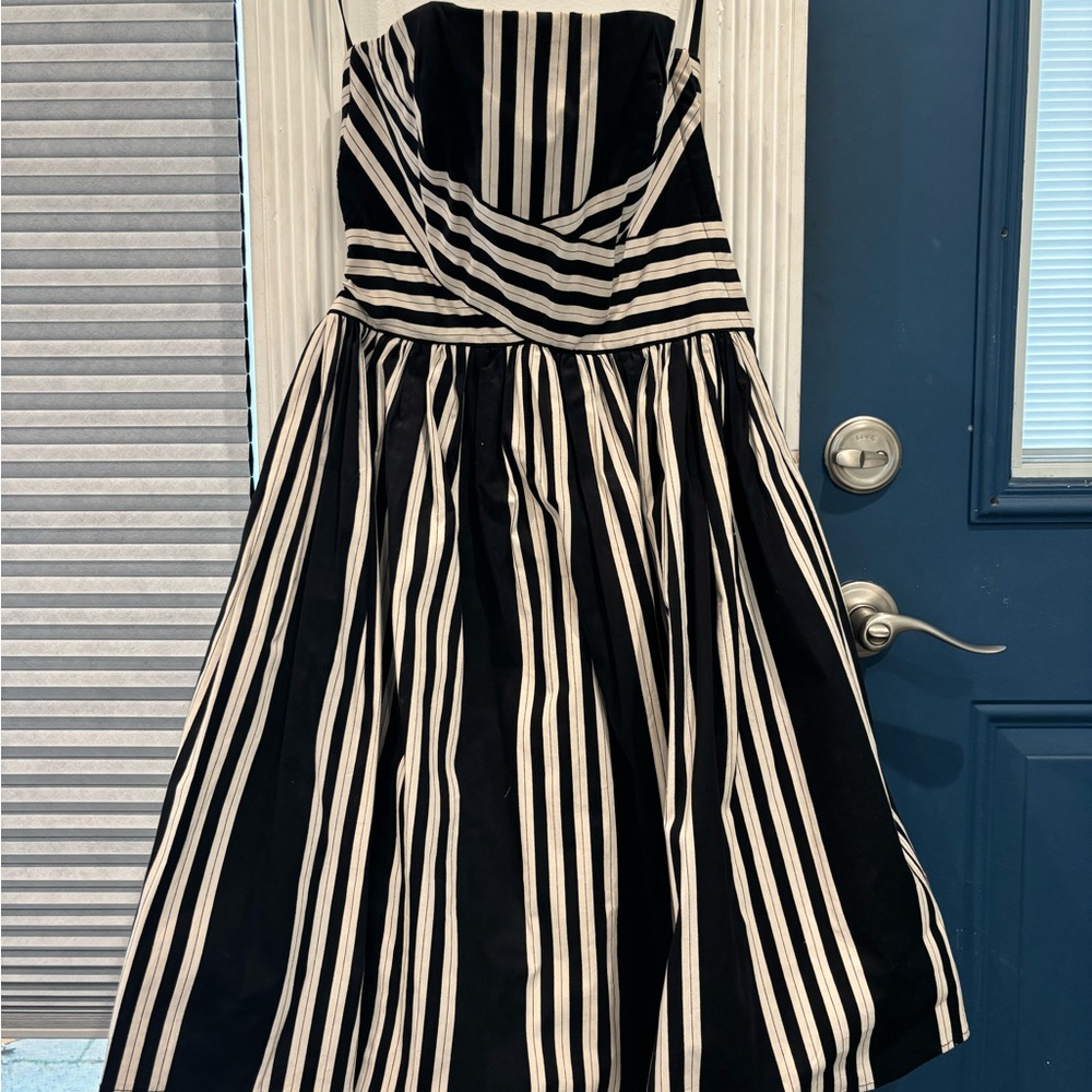 Y2K Vintage Black and White strapless Dress, Anthropologie brand Viola